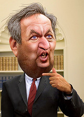 Larry Summers - Caricature (DonkeyHotey/Flickr CC)